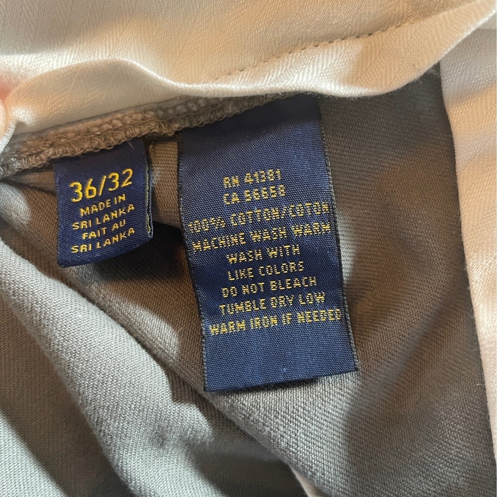 Polo Ralph Lauren Chino Pants Mens 36x32 Gray Classic Fit Cotton Twill Trousers - Picture 5 of 9